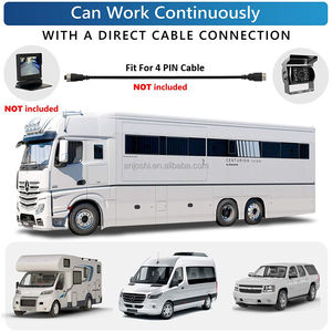 Yedekleme geri kamera su geçirmez gece görüş geniş görüş dikiz kamera 4 pinli AV konnektör RV Camper kamyon römork otobüs Van - Product Image 3