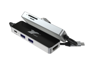 6合1小型移动便携式c型集线器6合1 3.1 usb闪电端口到usb适配器笔记本电脑扩展坞usb-c集线器 - Product Image 6