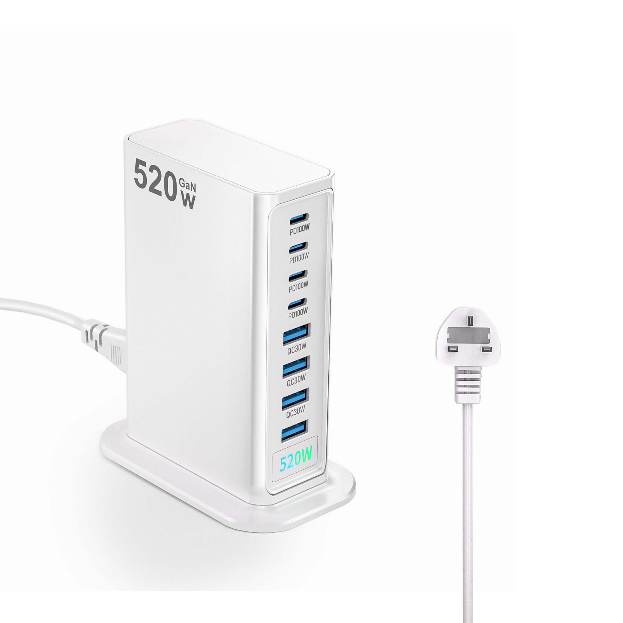 Cargador 520W 4C4A Blanco
