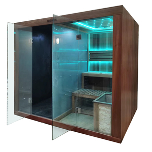 Indoor New Sauna Luxury Dry Steam Shower Room Wooden 1-2 Person <strong>LED</strong> Sauna Room - Product Image 5