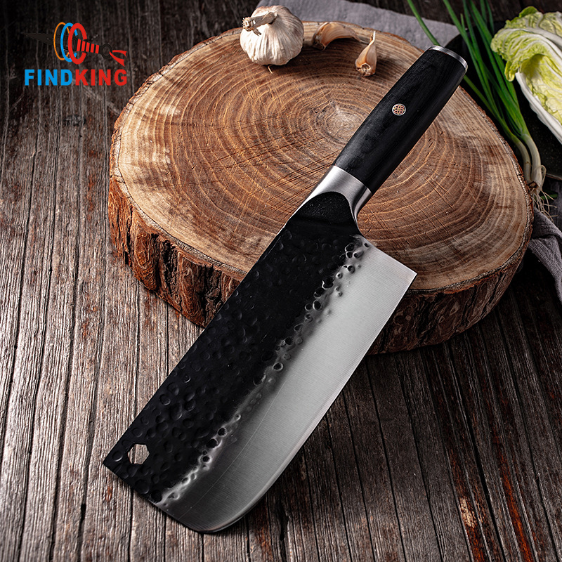 Newest Handmade 2 Pcs Butcher Knife Kitchen Cleaver High Carbon Clad Steel Slicing Knife For Chef Chopping Knife