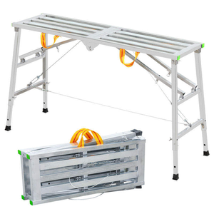 סולמות מתקפל נייד פלטפורמת עבודה מתכווננת גובה פלדה פיגומים שלב 250 ק "ג עומס פנים - Product Image 3