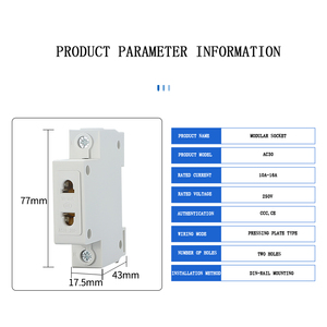 AC30 Multi-function Modular Socket Rail Type Distribution Box <strong>Plug</strong> Five Hole Four Hole Three <strong>Plug</strong> Two <strong>Plug</strong> Power Socket 10A/<strong>16A</strong> - Product Image 4
