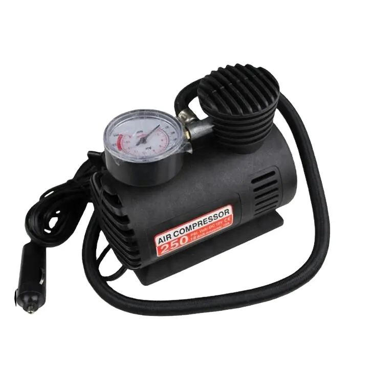 Minicompressor de ar portátil para carros, dc 12 volts 250psi