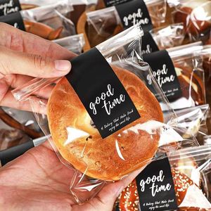 ベーカリー用カスタマイズ可能なパンビニール袋とステッカー付き食品包装