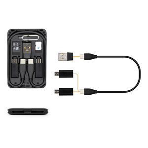 卡形迷你USB旅行充电套件可携带USB充电电缆套件多适配器sim卡储物盒 - Product Image 6