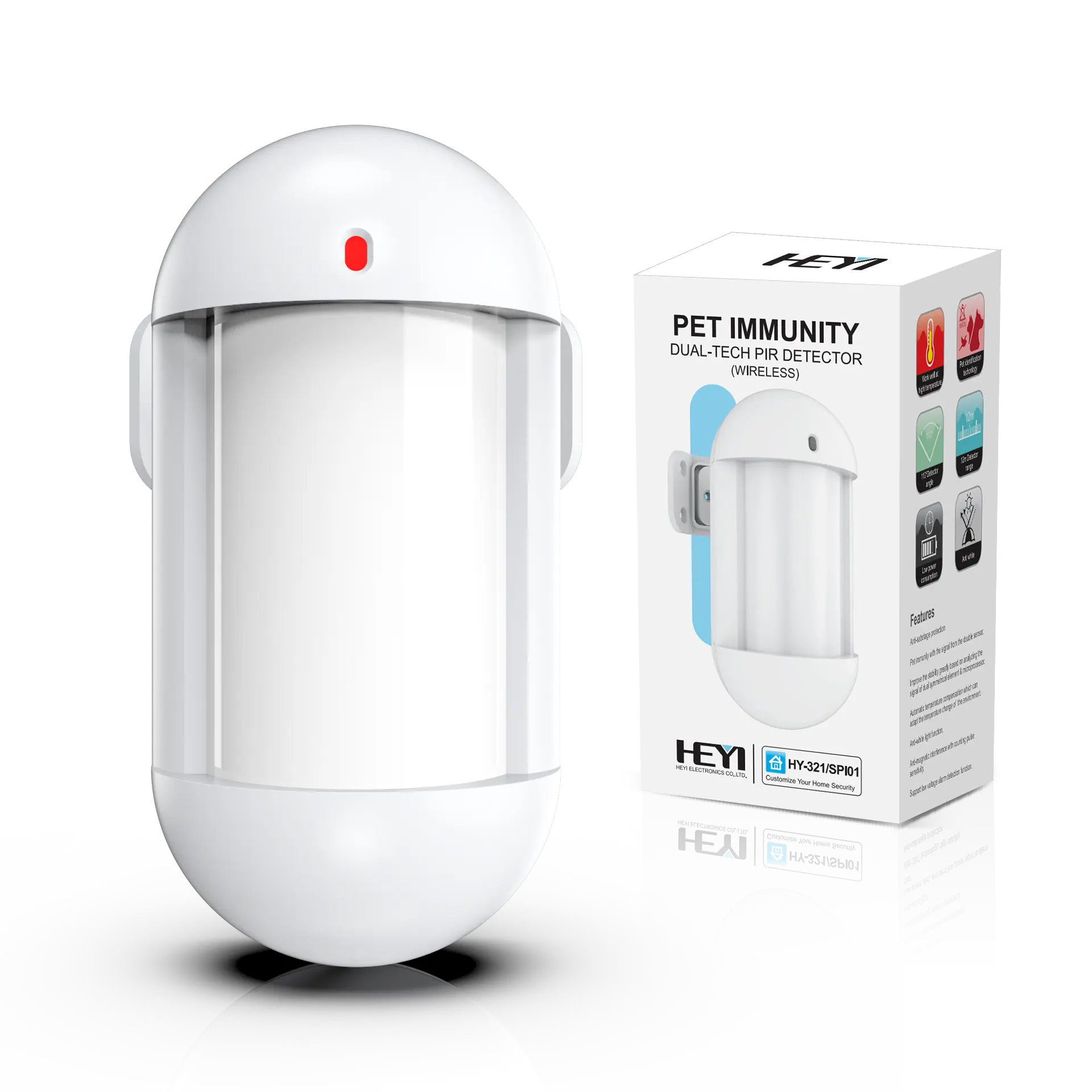 HEYI – détecteur de mouvement sans fil 433MHz PIR pour système d'alarme d'intrusion de sécurité de magasin à domicile HY-321