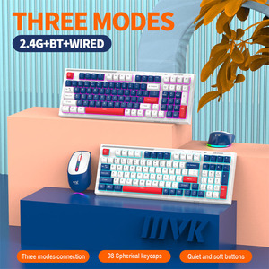 Ratón inalámbrico Combo de teclado Tres modos Juego Business Office Keyboard Mouse Combo Laptop Computer Keyboard - Product Image 6
