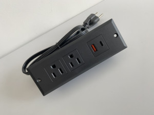 Customizable Desktop Recessed Power Strip <strong>Alternator</strong> U.S.-Spec Outlets 2AC+1USB+1TYPE-C Socket 15A Rated Current 3M Cable Length