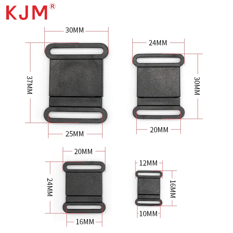 Kjm คลิปหนีบหัวเข็มขัดไนลอนรีไซเคิลแบบปรับได้