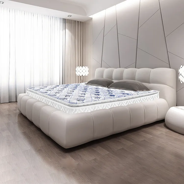 Bamboobrandmattress yastık üst tasarım çift boyutu 5 bölgeli cebe yaylı yatak çerçeve yatak