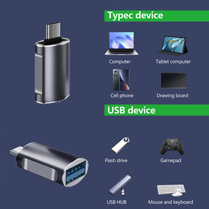 卸売USB3.0 USB-C男性コンバータアダプタ5Gbps無料サンプルOTGコネクタUSB C 3.0亜鉛材料DC出力タイプグレー - Product Image 6