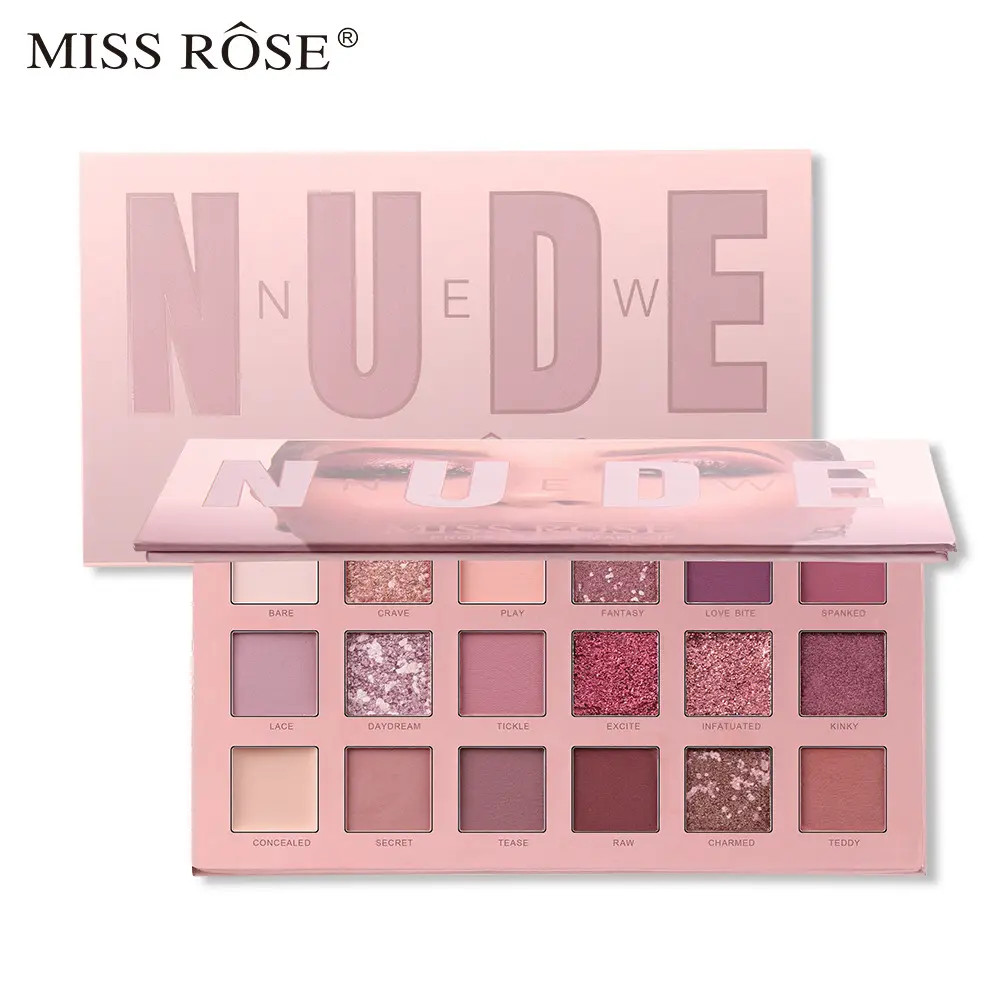 Miss rose trucco professionale 18 colori carnival eye shadow pallate duochrome eyeshadow brown tiny eyeshadow palette