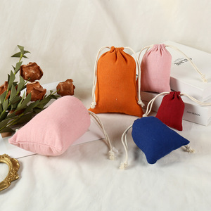 Factory Wholesale Solid Color Small Custom <strong>Canvas</strong> <strong>Drawstring</strong> Bag High Quality <strong>Drawstring</strong> <strong>Pouch</strong> for Jewelry Packing - Product Image 4