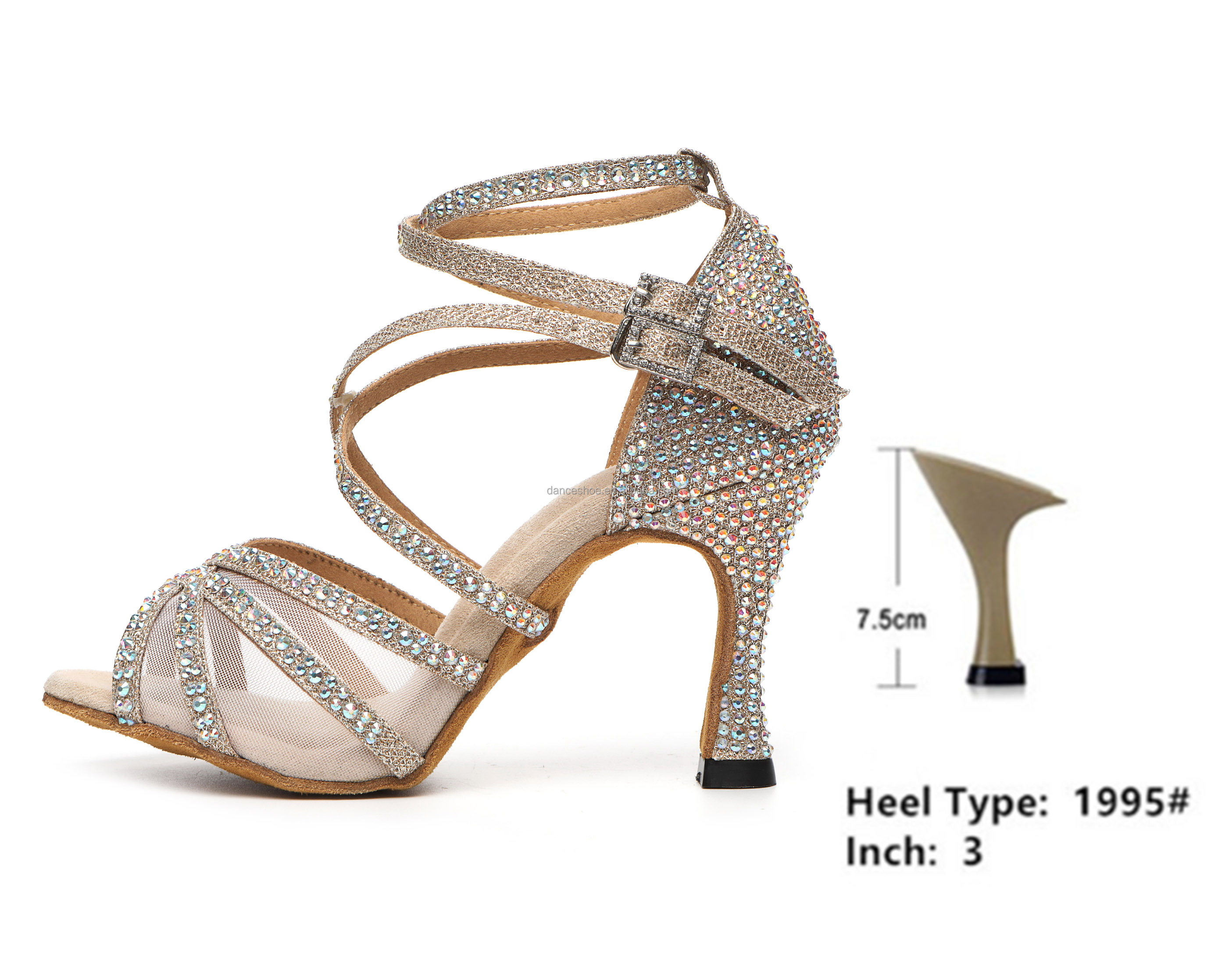 Gold 7.5cm Suede Sole