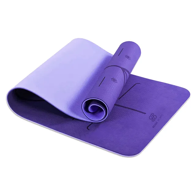 Esterilla de yoga de dos colores de alta calidad, esterilla antideslizante ecológica de TPE para yoga