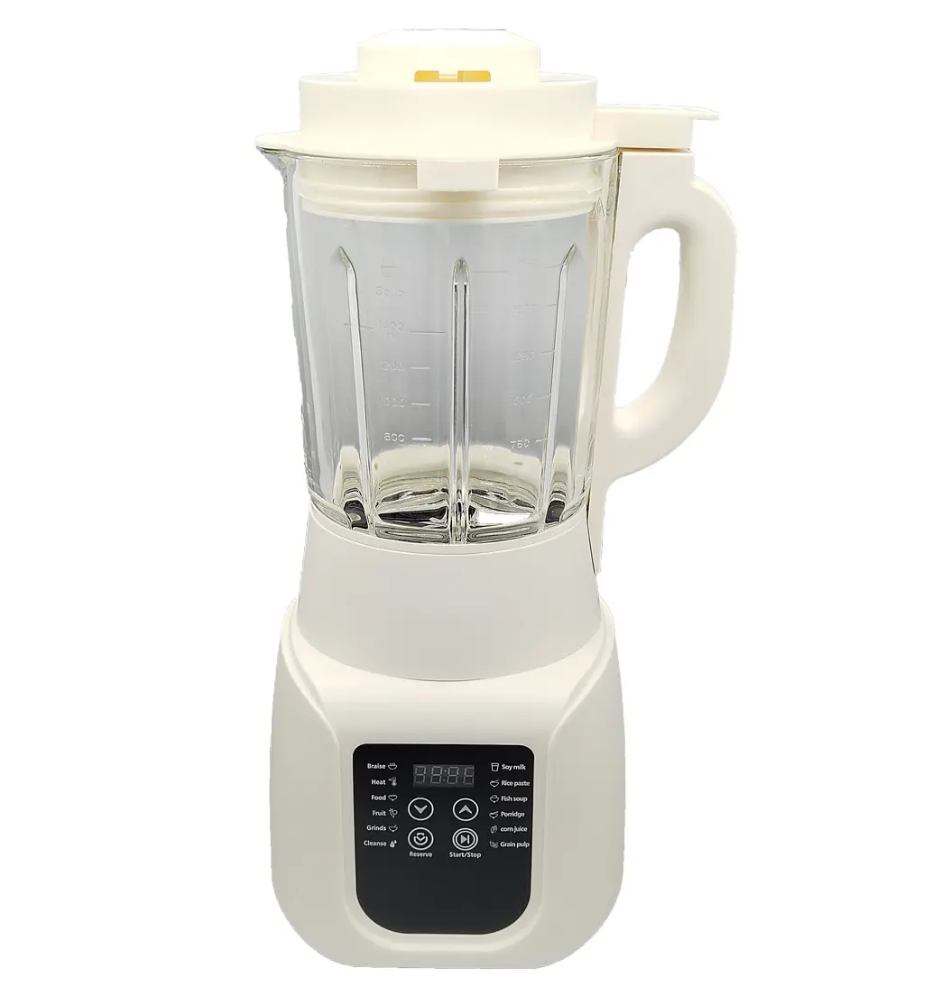 Nouveau design Blanc Chauffage mur briser machine mélangeur 1.75L lait de soja Maïs mélangeur de jus