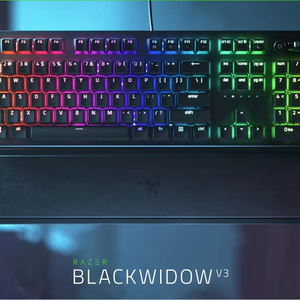 Interruptores mecánicos verdes Macros programables RGB de croma táctil para teclado mecánico para juegos BlackWidow V3 - Product Image 1