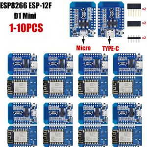 1-10 adet WeMos D1 Mini TYPE-C/mikro USB ESP8266 ESP-12F CH340G V2 modülü WiFi D1 Mini geliştirme kurulu Arduino için Pin ile 3.3V