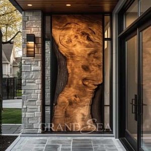 Sang trọng mỹ hiện đại 3D gạch thiết kế không thấm nước bên ngoài phía trước chính pivot nhập cửa - Product Image 5