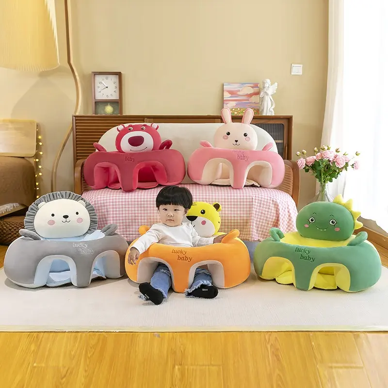 Sofá infantil de algodão para bebês, assento fofo de pelúcia com alça, sofá de desenho animado com múltiplas funções, novidade