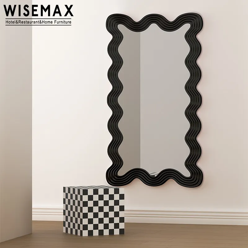 Wisemax espelho de parede de ferro, espelho de metal para decoração de casa, sala de estar, quarto de luxo