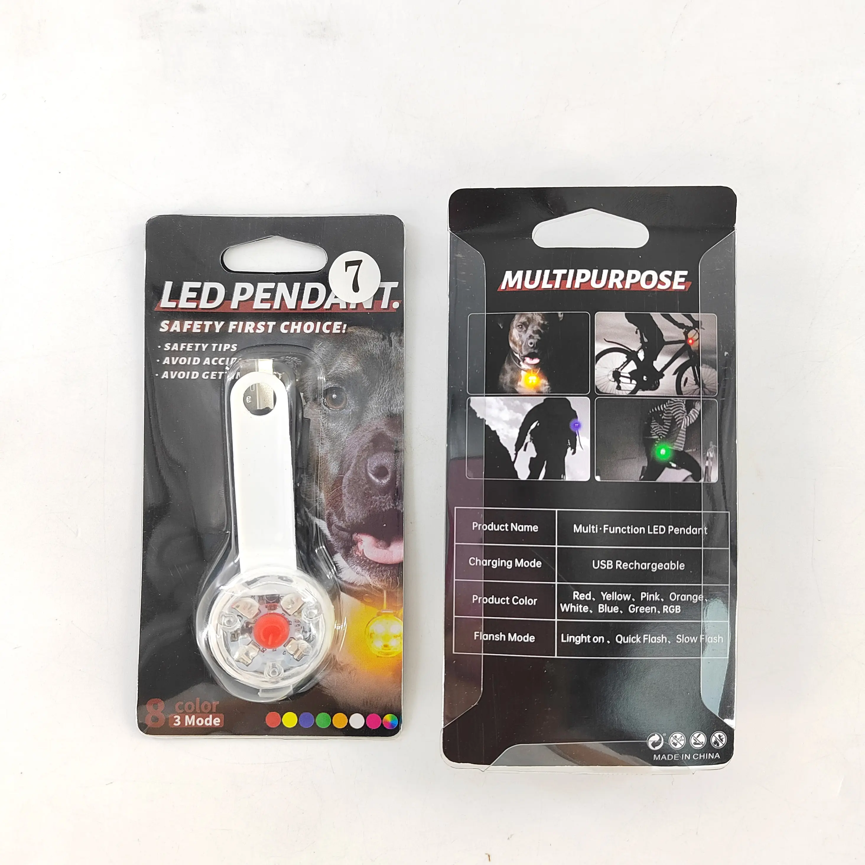 USB Rechargeable Led Chien Pet Light Up Collier de sécurité Night Glow Clip Lights pour la marche et la course
