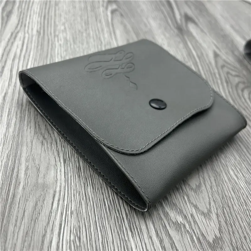 Роскошный темно-серый конверт с тисненым логотипом, подарочная сумочка для ювелирных изделий с кольцом из искусственной кожи, кожаная сумочка с кнопкой