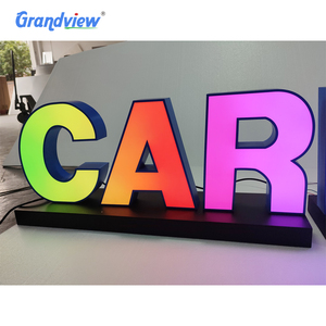 Tùy chỉnh từ thư signage 3D <span class=keywords><strong>LED</strong></span> thắp sáng kỹ thuật số cửa hàng đăng ngoài trời RGB đầy đủ màu sắc <span class=keywords><strong>LED</strong></span> thay đổi thư quảng cáo RGB Đăng - Product Image 3