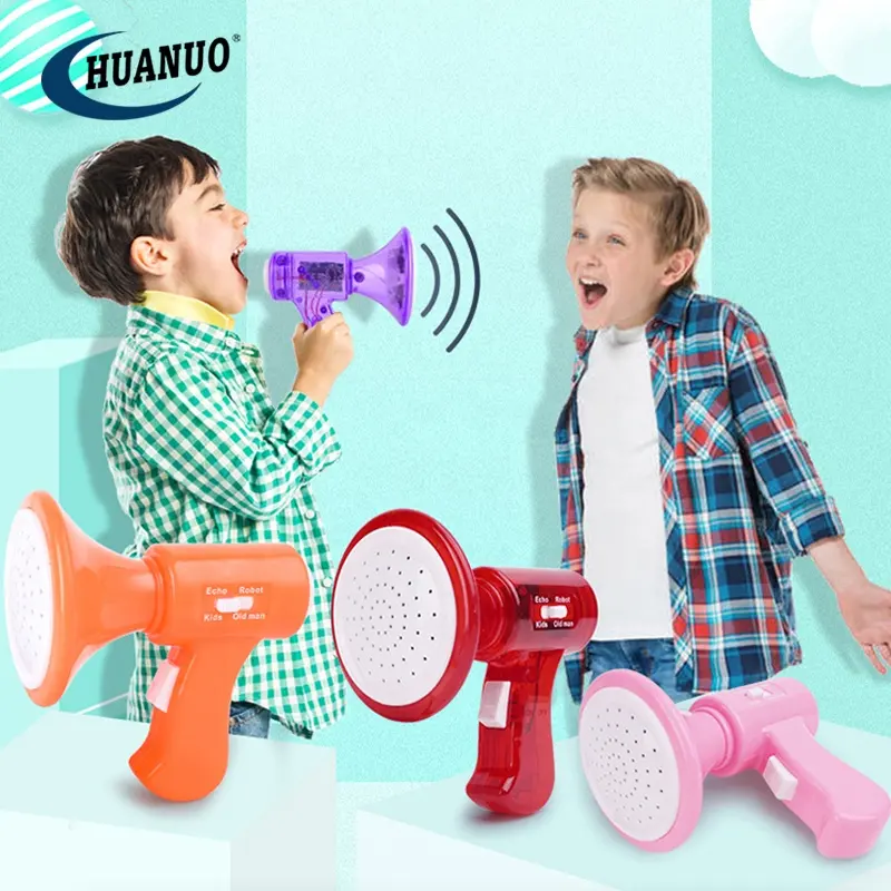 Altavoz de plástico para niños, juguete amplificador de voz, cambiador de voz, 4 modos diferentes, juguetes electrónicos