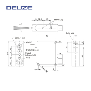 Tipo de supresión de fondo, reflexión difusa de 4,5 m, 10 ~ 30V CC, distancia de detección, sensor láser - Product Image 4