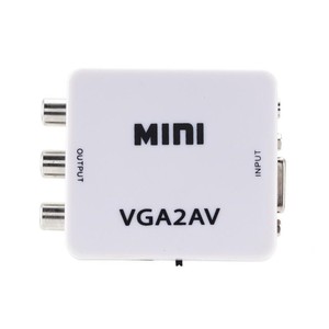1080P Mini AV to <strong>VGA</strong> to AV RCA Converter with 3.5mm Audio AV2VGA VGA2AV CVBS Adapter for PC to HD TV Convert NTSC PAL SXGA - Product Image 1