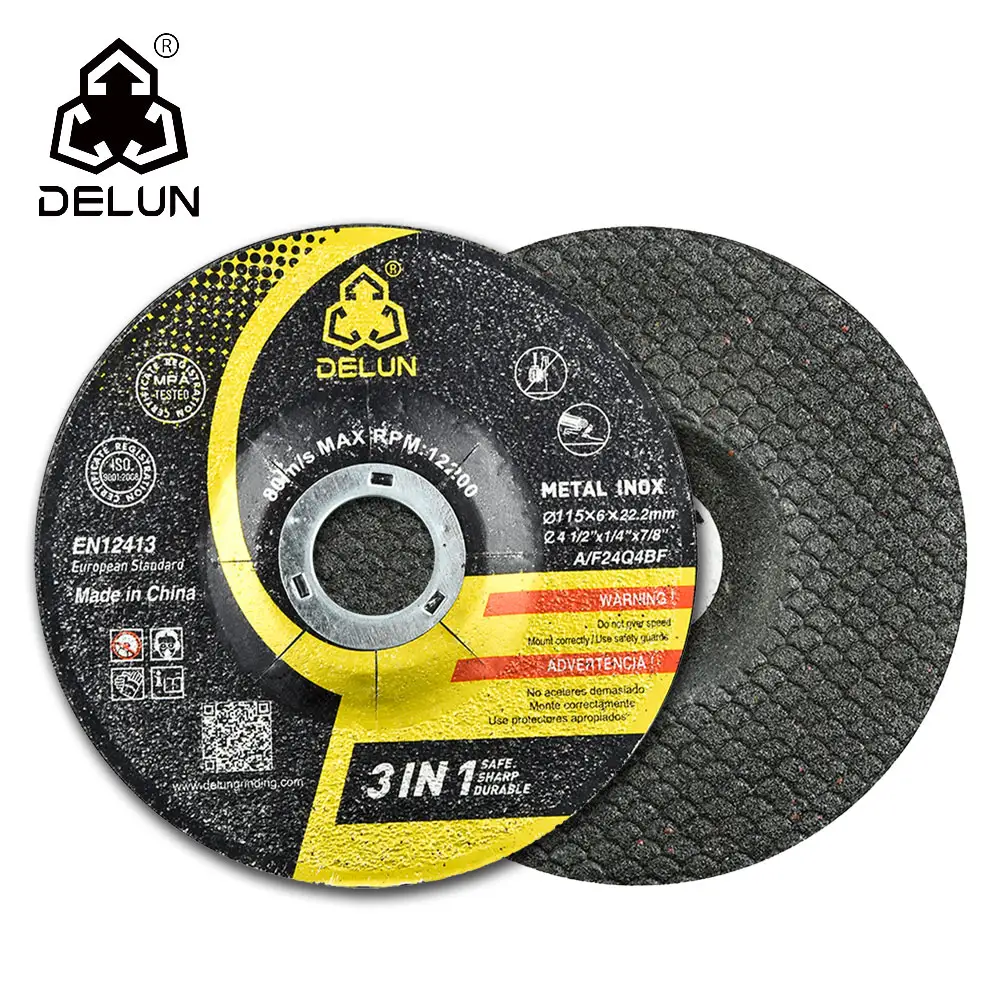 DELUN Cost Effective Price 115 mm Abrasive Black Mounted Stone 4.5 inch Grinding Wheel For Polishing Free Samples