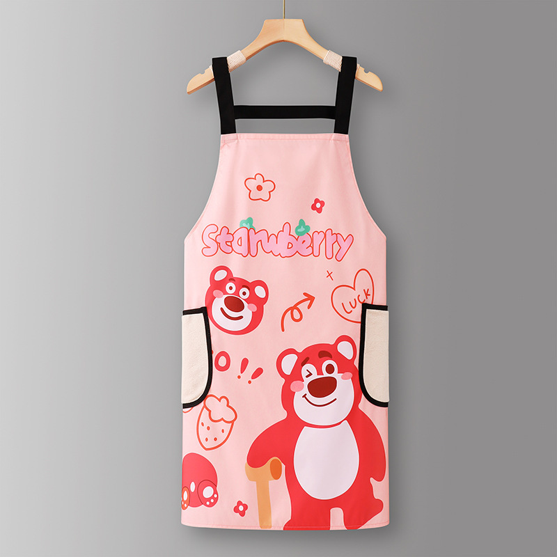 Oso rosa-SJ614Toalla de mano impermeable recubierta con correa