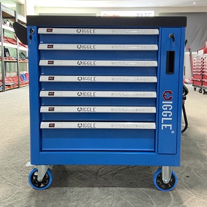 经典7抽屉工具柜工具手推车工具箱，带侧抽屉