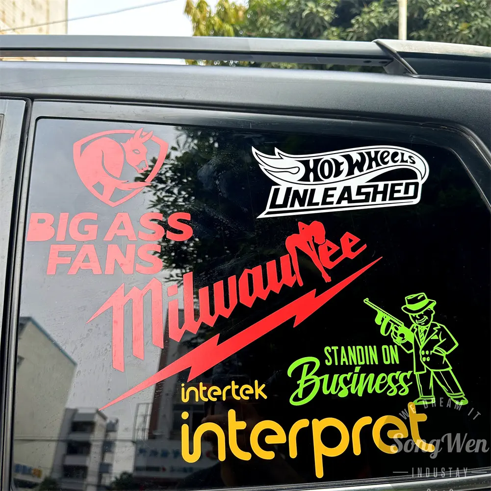 UV Resist Business Die Cut Logo Bumper Windshield Transfer Waterproof Custom Vinyl Car Stickers and Window Car Decals