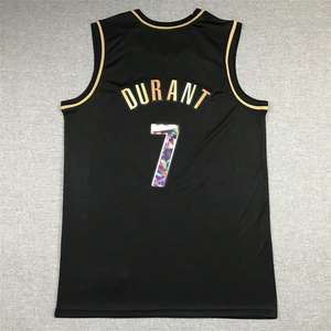 2025 Wholesales and Hot Sales Men's Sport Basketball Embroidered Stitched Black Jersey #7 Kevin <strong>Durant</strong> Brooklyn Jerseys - Product Image 3