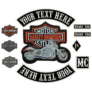 Set di Toppe Rocker Personalizzate Premium Ricamate e Termoadesive con Logo e Lettere per Moto Club Harley-Davidson e MC - Product Image 1