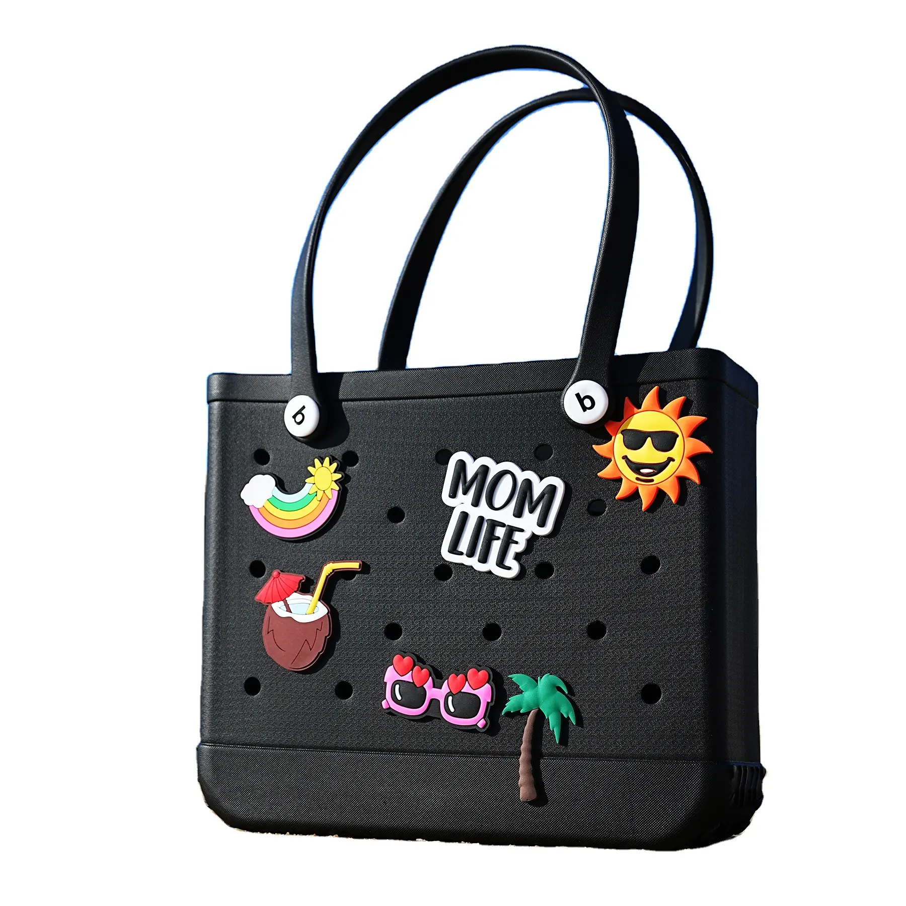 Venta al por mayor de fábrica caliente moda playa impermeable Eva silicona verano goma bolsos logotipo personalizado Bogg bolsa pequeña Bogg bebé