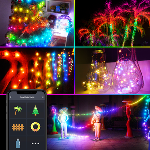 Luz inteligente de inserción directa para interiores RGB iridiscente 20 metros 200LED 2,4G Control remoto por infrarrojos