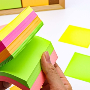 Notas no adhesivas Cubo de Papel suelto Cubos de notas de colores brillantes 500 hojas Almohadillas de notas cuadradas Recargas de arañazos para recordatorios Escritura - Product Image 6