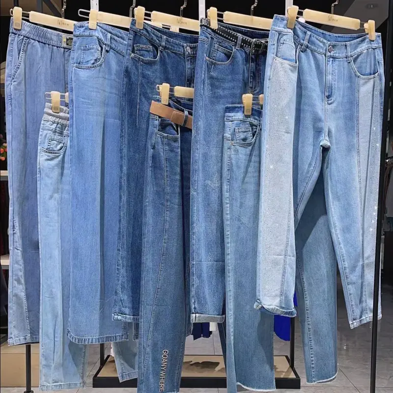 Cao Eo Của Phụ Nữ Denim Quần Của Phụ Nữ Hợp Thời Trang Jeans Bán Buôn Châu Âu Trạm Thời Trang Chất Lượng Cao Giản Dị Odm Harem Quần