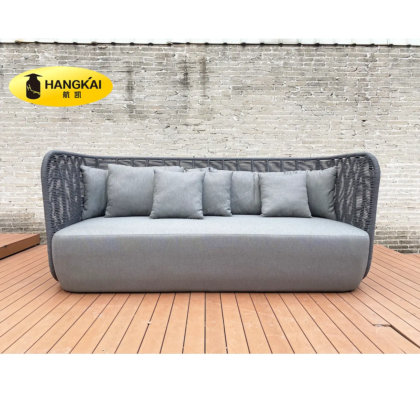 Ensemble de salon villa hôtel projet patio de luxe aluminium jardin corde meubles extérieur tissu sectionnel canapé