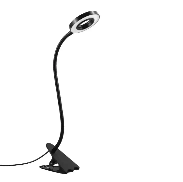 Abrazadera de cuello de cisne Flexible para lámpara de lectura, luz de lectura para cabecero, LED cálido, regulable, 360 grados, fácil de enganchar