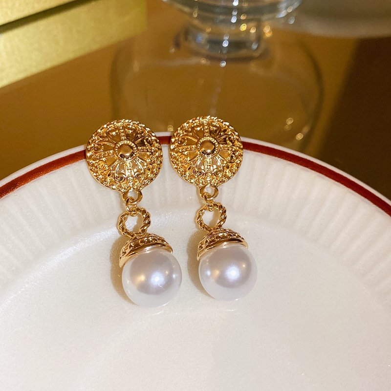 6 # Argent Aiguille Or MediPearl Tassel Boucles d'oreilles