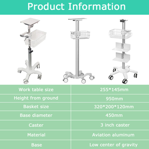 Columna de elevación de clínica de tratamiento de Hospital de diseño moderno, carrito de Monitor de signos vitales, precio de fábrica, carrito de emergencia - Product Image 6