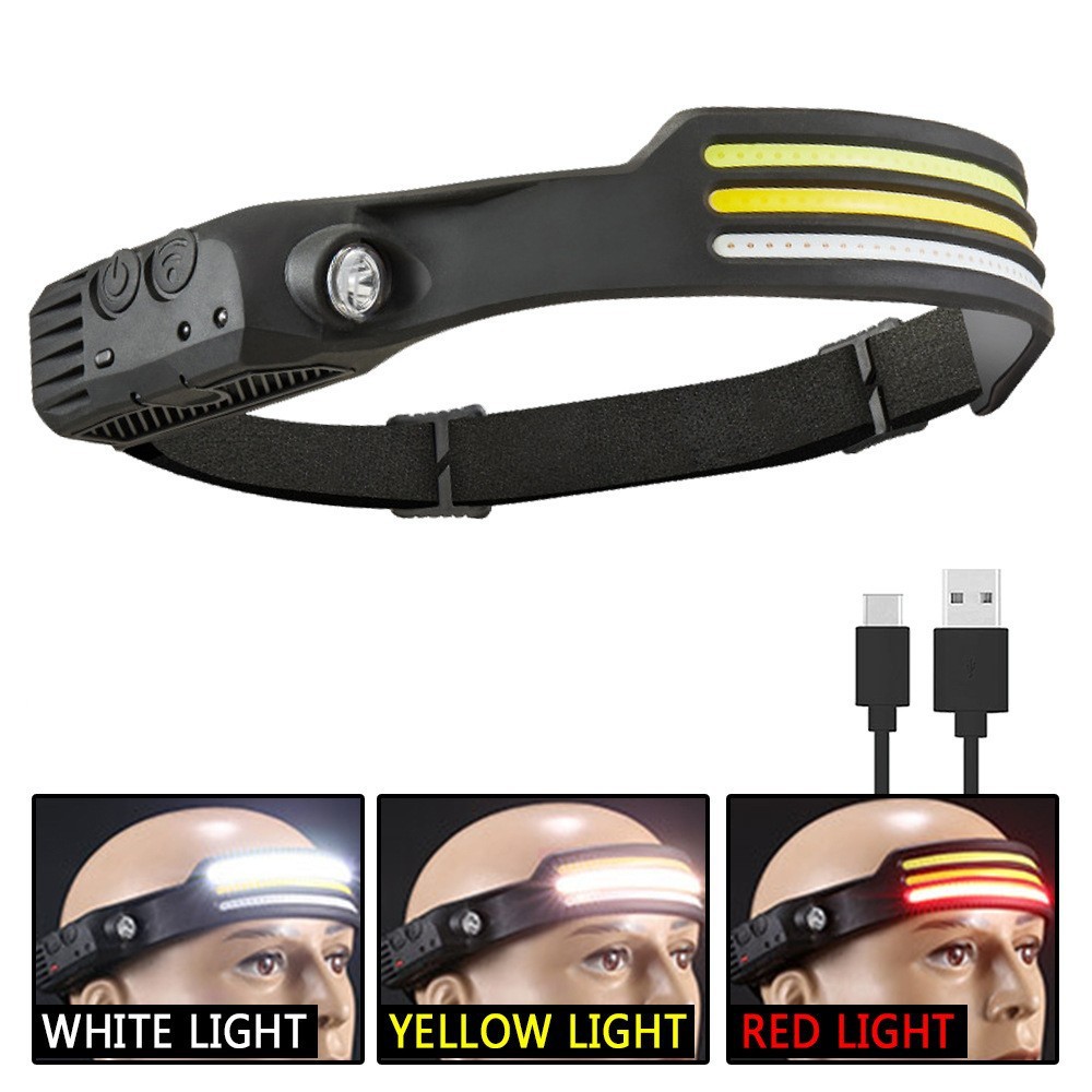 Three cob headlights-white-red-yellow light 3 color