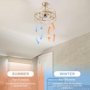 JYLIGHTING水晶吊灯吊扇带灯遥控花吊灯吊扇餐厅客厅床 - Product Image 4