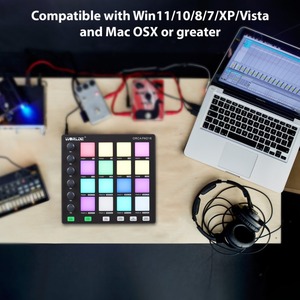 WORLDE USB <strong>MIDI</strong> <strong>Controller</strong> Beat Maker Machine 6 Assignable Knobs Note Repeat Full Level Buttons Portable Mini <strong>Controller</strong> Pad - Product Image 5