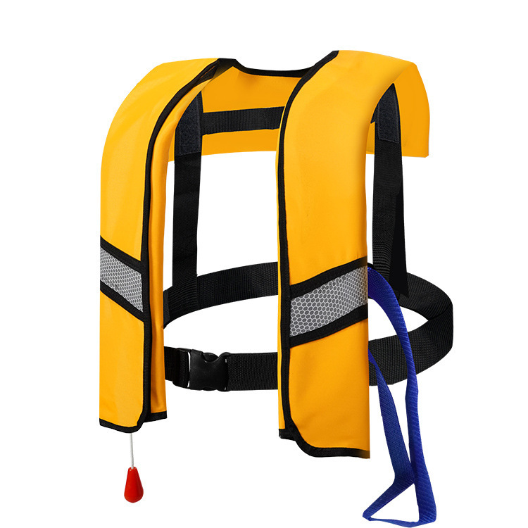 Yellow manual inflatng with reflective strip